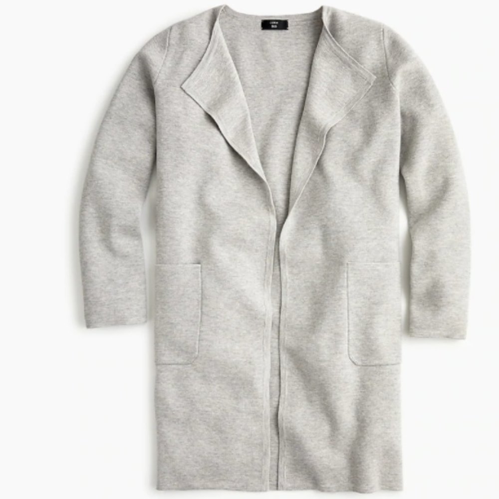J.Crew Juliette Collarless Sweater-Blazer, Grey